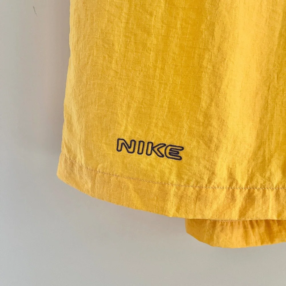 Vintage Nike Swim Trunks Men's Large Yellow Y2K Sportswear Beach Summer Ripstop